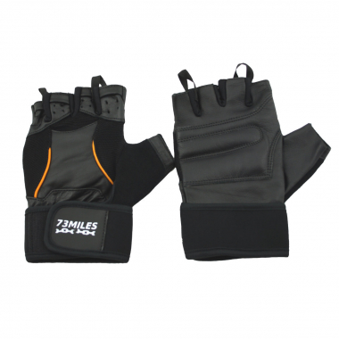 73MILES Leder Kraftsporthandschuhe Fitness Sport Bodybuilding Handschuhe Fingerlos S-XXL  G16