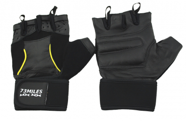 Preview: 73MILES Leder Kraftsporthandschuhe Fitness Sport Bodybuilding Handschuhe Fingerlos S-XXL  G17