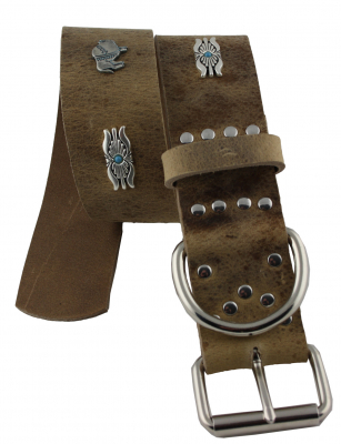 Hundehalsband Leder Indi02 Braun  Größe 55 - 61cm Breite 5cm