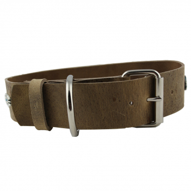 Hundehalsband Leder Indi02 Braun  Größe 47 - 53cm Breite 5cm