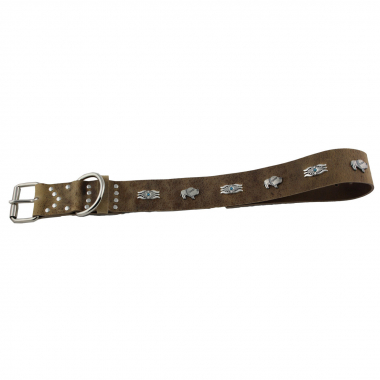 Hundehalsband Leder Indi02 Braun  Größe 47 - 53cm Breite 5cm