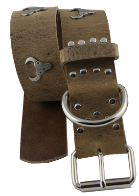 Hundehalsband Leder Indi03 Braun  Größe 55 - 61cm Breite 5cm