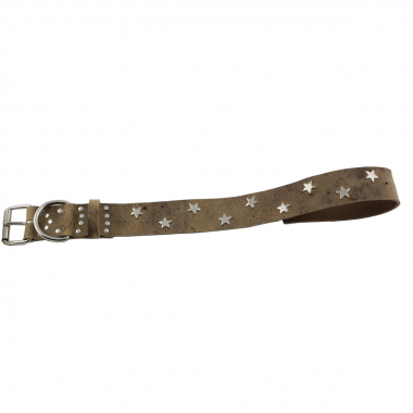 Preview: Hundehalsband Leder Indi04 Braun  Größe 55 - 61cm Breite 5cm