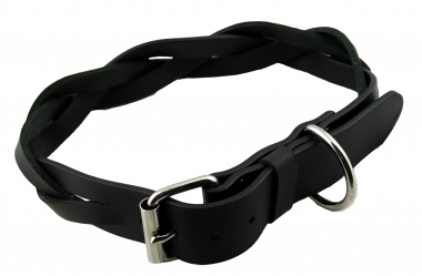 Hundehalsband Leder  Schwarz Halsumfang 54-60cm Breite 4cm Indi08
