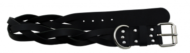 Hundehalsband Leder  Schwarz Halsumfang 54-60cm Breite 4cm Indi08