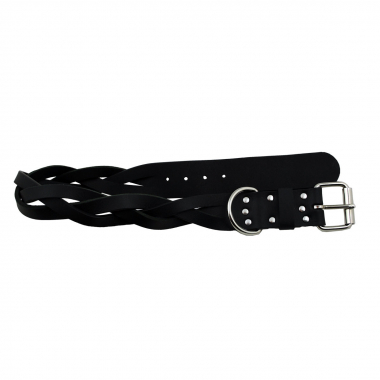 Hundehalsband Leder  Schwarz Halsumfang 54-60cm Breite 4cm Indi08