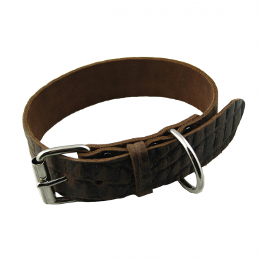 Hundehalsband Leder  Braun Halsumfang 37-47cm Breite 4cm Indi09