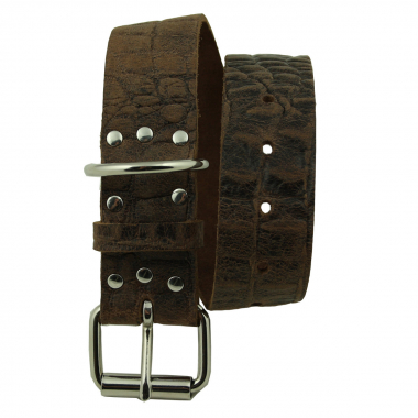 Preview: Hundehalsband Leder  Braun Halsumfang 37-47cm Breite 4cm Indi09