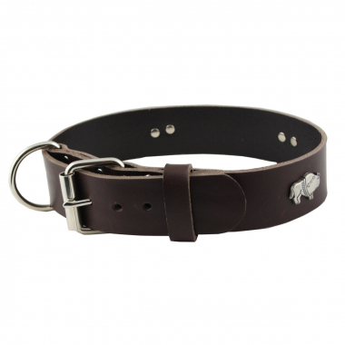 Hundehalsband Leder Indi Braun  Größe 57 - 63cm Breite 4cm