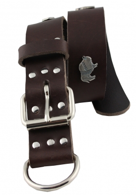 Hundehalsband Leder Indi Braun  Größe 57 - 63cm Breite 4cm