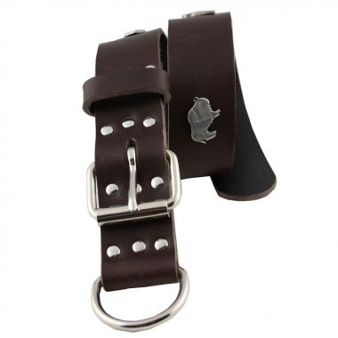 Preview: Hundehalsband Leder Indi Braun  Größe 57 - 63cm Breite 4cm