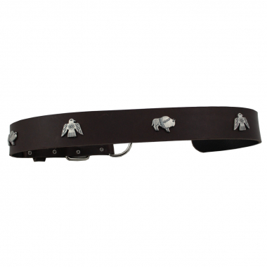 Preview: Hundehalsband Leder Indi Braun  Größe 57 - 63cm Breite 4cm