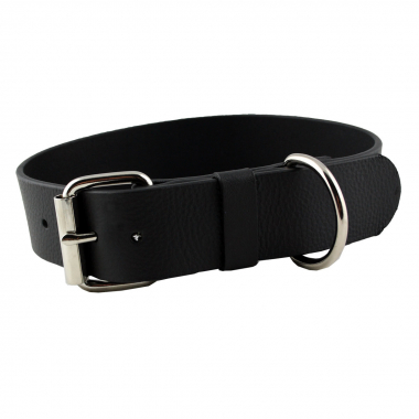 Hundehalsband Leder Schwarz Größe 56 - 62cm Breite 4cm