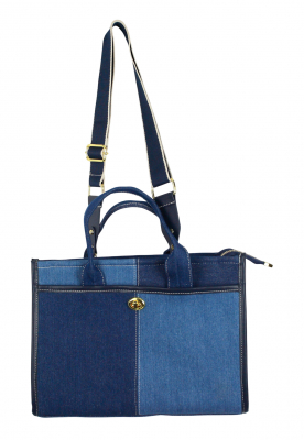 Preview: Denim Damen Jeans Tasche Schultertasche Crossbody Umhängetasche blau JT12