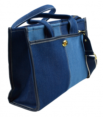 Preview: Denim Damen Jeans Tasche Schultertasche Crossbody Umhängetasche blau JT12