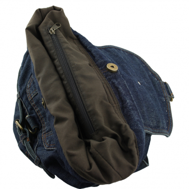 Jeans Rucksack Dunkelblau mit Swarovski-Elements Strass 04