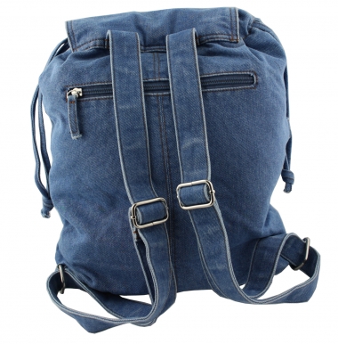 Jeans Rucksack Blau mit Swarovski-Elements Strass 15