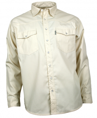 WESTERN-SPEICHER Freizeit Jeans Hemd Herren Baumwolle beige Druckknöpfe S-4XL