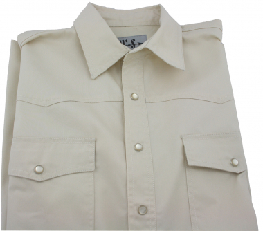 WESTERN-SPEICHER Freizeit Jeans Hemd Beige Herren Baumwolle Druckknöpfe in Hemdfarbe  2.Wahl !! S-4XL
