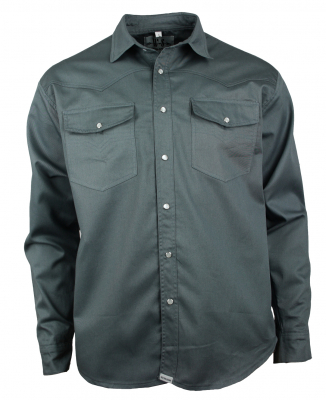 WESTERN-SPEICHER Freizeit Jeans Hemd Herren Baumwolle Grau Druckknöpfe S bis 4XL