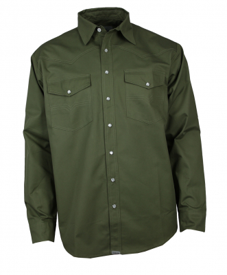 WESTERN-SPEICHER Freizeit Jeans Hemd Herren Baumwolle Grün Druckknöpfe S bis 4XL