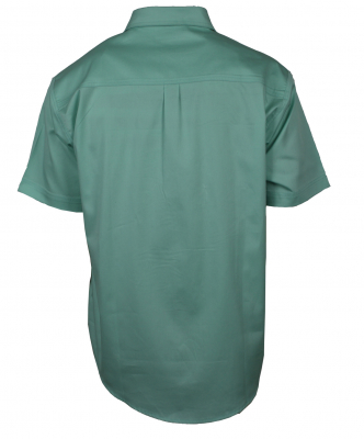 Jeanshemd Kurzarm mit Perlmuttknöpfen Baumwolle Grün B-WARE Größe S - 4XL
