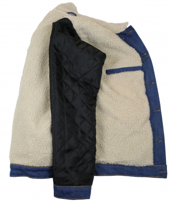 WESTERN-SPEICHER Winter Jeansjacke gefüttert Denim Herren Jacke Blau mit Teddyfutter S - 4XL