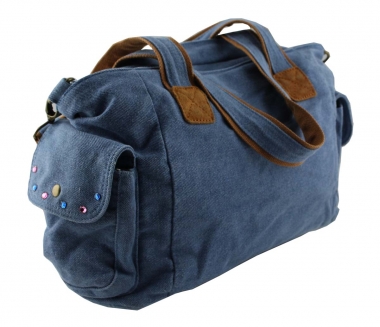 Jeanstasche Schultertasche Blau mit Swarovski-Elements Strass C18