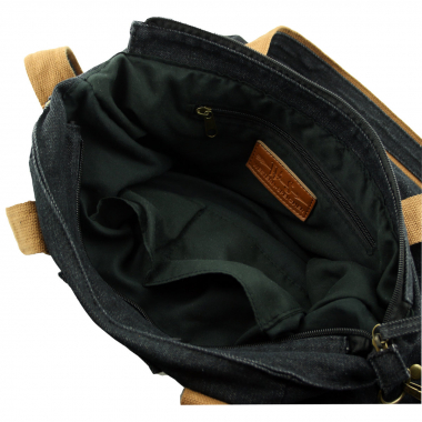 Preview: Jeanstasche Schultertasche Schwarz mit Swarovski-Elements Strass C14