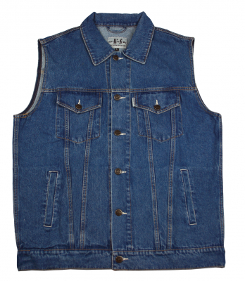 WESTERN-SPEICHER Jeansweste Herren Denim Biker Weste Kutte blau S - 5XL