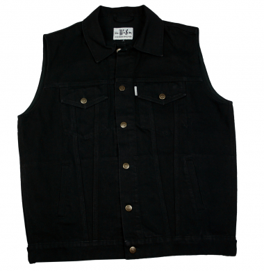 WESTERN-SPEICHER Jeansweste Bull Herren Denim Biker Weste Kutte schwarz S - 5XL