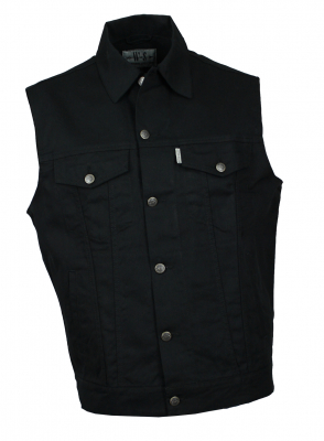 WESTERN-SPEICHER Jeansweste Herren Denim Light Biker Weste Kutte schwarz S - 5XL