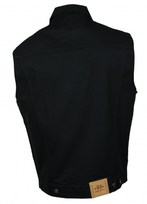 WESTERN-SPEICHER Jeansweste Herren Denim Light Biker Weste Kutte schwarz S - 4XL