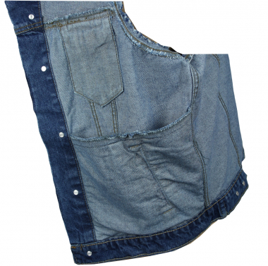 Jeansweste Basic Fransen Herren Denim Biker Weste Kutte blau S - 4XL