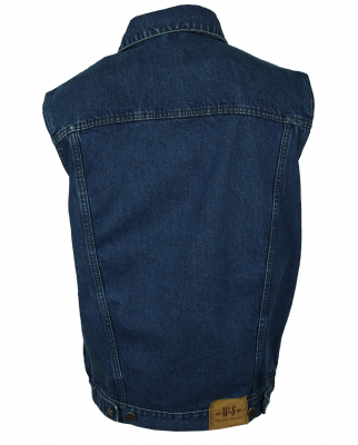 WESTERN-SPEICHER Jeansweste Herren Denim Biker Weste Kutte dunkelblau S - 4XL