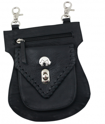 Festival Tasche Gürteltasche Hüfttasche Geldbörse Leder mit Karabiner K39