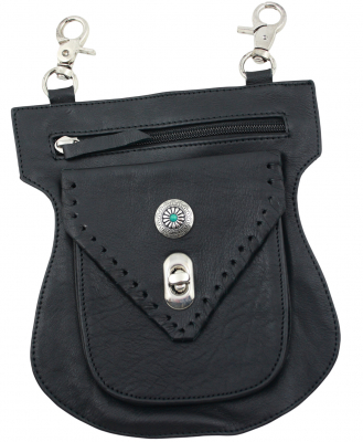 Festival Tasche Gürteltasche Hüfttasche Geldbörse Leder mit Karabiner K40