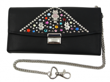 WESTERN-SPEICHER Kellnerbörse Portemonnaie Leder Strass  Swarovski Elements Lea 134
