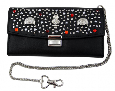 WESTERN-SPEICHER Kellnerbörse Portemonnaie Leder Strass  Swarovski Elements Lea 146