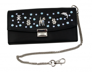 WESTERN-SPEICHER Kellnerbörse Portemonnaie Leder Strass  Swarovski Elements Lea 161