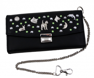 WESTERN-SPEICHER Kellnerbörse Portemonnaie Leder Strass  Swarovski Elements Lea 170