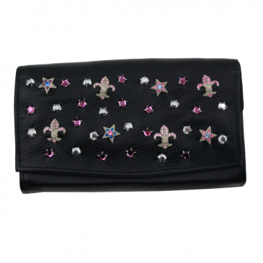 WESTERN-SPEICHER Große Geld Börse Portemonnaie Leder Strass  Swarovski Elements Lilli 211