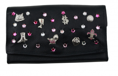 WESTERN-SPEICHER Große Geld Börse Portemonnaie Leder Strass  Swarovski Elements Lilli 212