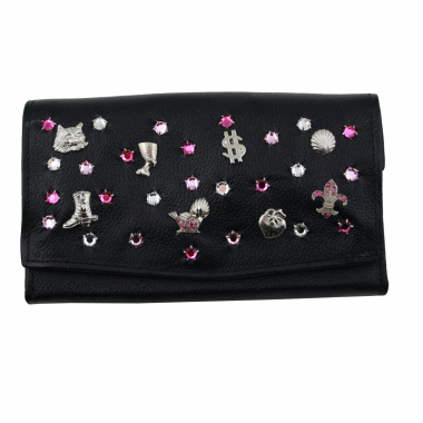 WESTERN-SPEICHER Große Geld Börse Portemonnaie Leder Strass  Swarovski Elements Lilli 212