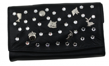 WESTERN-SPEICHER Große Geld Börse Portemonnaie Leder Strass  Swarovski Elements Lilli 214