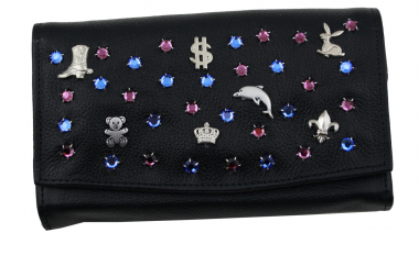 WESTERN-SPEICHER Große Geld Börse Portemonnaie Leder Strass  Swarovski Elements Lilli 215