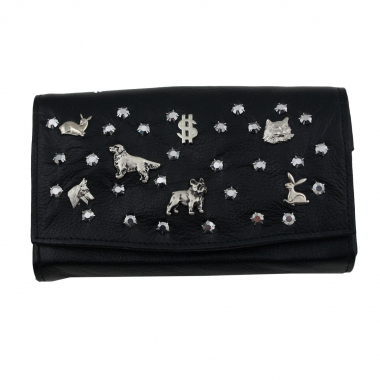 WESTERN-SPEICHER Große Geld Börse Portemonnaie Leder Strass  Swarovski Elements Lilli 217