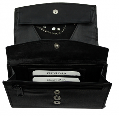 WESTERN-SPEICHER Große Geld Börse Portemonnaie Leder Strass  Swarovski Elements Lilli 214
