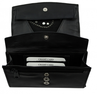 WESTERN-SPEICHER Große Geld Börse Portemonnaie Leder Strass  Swarovski Elements Lilli 176