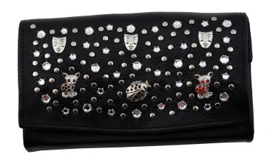 WESTERN-SPEICHER Große Geld Börse Portemonnaie Leder Strass  Swarovski Elements Lilli 176